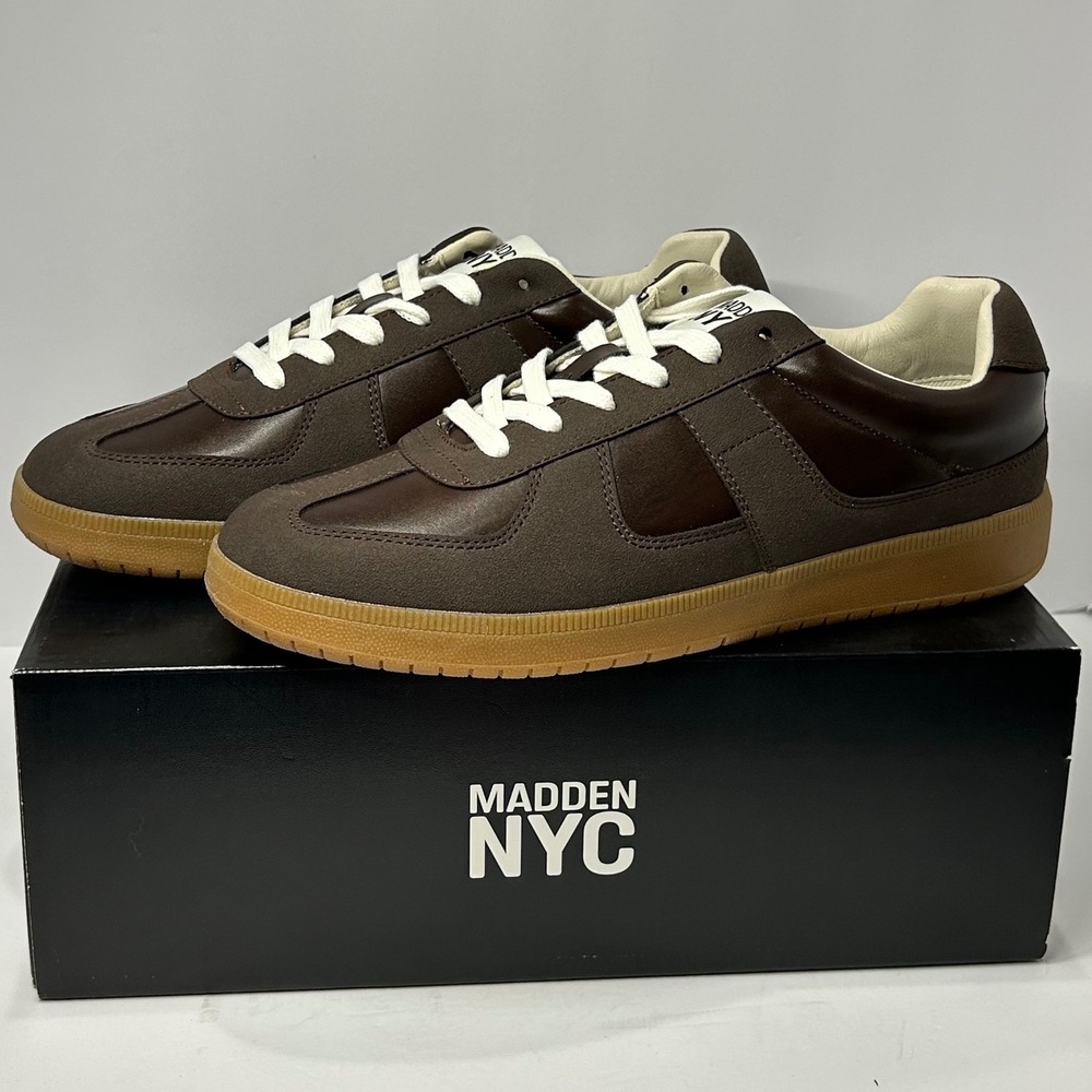 Madden NYC Morddy Mens 13 Dark Brown Casual Fashion Sneakers Gum Sole New